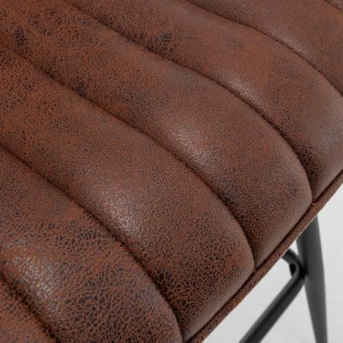 Set of 2 Whiterye Brown Bar Stools Set of 2, Fabric Upholstered Barstools Armless, 24 in Bar Stool Bar Height, Black and Brown Barstools for Home Bar, Coffee Bar.