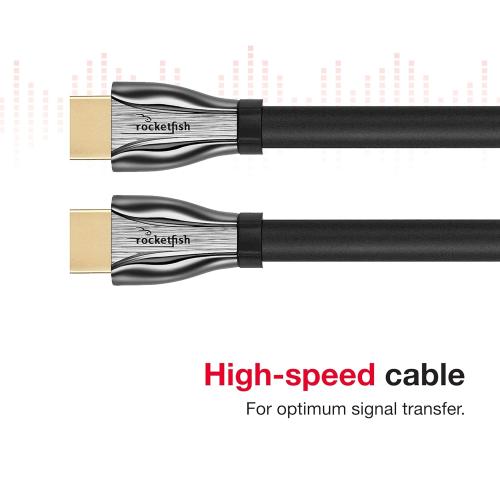 Rocketfish 8K Ultra High-Speed HDMI 2.1 Certified Cable - Premium Speed HDMI Cable Supports Dolby TrueHD & More - HDMI Certified Cable for Superior Resolution & Sound Quality - 25'