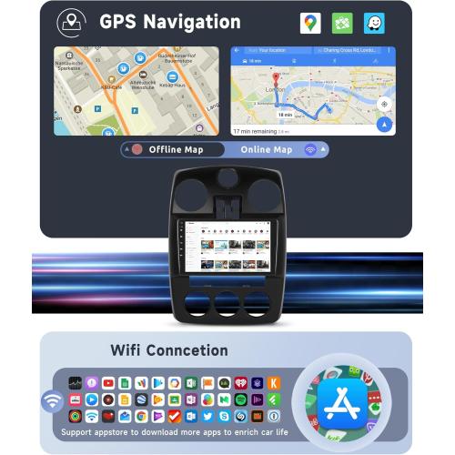 [8 CORE 2G 64G] Car Radio for Chrysler PT Cruiser 2006-2010 with Wireless Carplay/Android Auto, 9 Inch Android 13 IPS Touch Screen Car Stereo, Bluetooth, GPS Navi, WiFi, SWC, DSP   Backup Camera