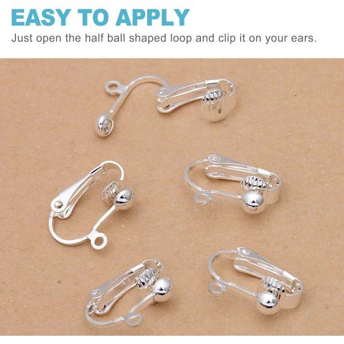 CoguZed 36-Piece Clip-On Earring Converter Set – Universal Fit for Pierced & Non-Pierced Ears (Gold & Silver Tones, Hypoallergenic Metal, Reinforced Secure Closure, Reusable)