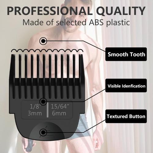 4 Pack Guards for Manscaped Lawn Mower 3.0 - Adjustable Lawnmower 3.0 Trimmer Guards with Organizer, Waterproof Guide Comb Replacement for Manscaped 3.0 Attachments, Cutting Lengths from 1/8 to 1/2