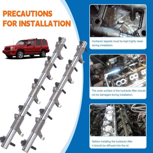 2PCS 5.7L Hemi V8 Intake & Exhaust Rocker Arm Shaft Assembly Compatible With 2003-2018 Dodge Ram/Challenger/Charger/Durango ＆Chrysler 300 OE 53021552AB 53021553AB