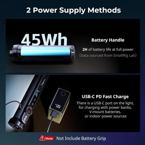 SMALLRIG RT25 RGB Tube Light Stick, 25W RGBWW Led Light Wand, IP54 Waterproof Light Bar, CRI96 , TLCI98 , 2500-10000K, for Photography 4343