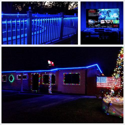 100Ft Blue LED Rope Lights, 110V Outdoor Rope Lights Waterproof Decorative Lighting for Indoor/Outdoor, 1080 LEDs Rope Lights for Outside, Deck, Patio, Halloween and Christmas Decorations