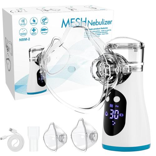 Smart Portable Nebulizer OTC for Adults and Kids with LCD Screen,3 odes & Auto-Cleaning,Professional Handheld Inhaler Mist Breathing Treatment Machine for Travel & Home