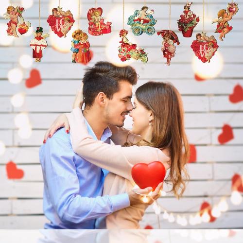 Karenhi 24 Pcs Vintage Easter Ornaments for Tree St Patricks Day Tree Decoration Wooden Bunny Ornaments Easter Hanging Cutouts with Rope for Crafts Basket Holiday Spring Party Favors(Vintage Style)