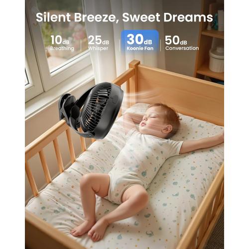Koonie 10000mAh Battery Operated Misting Fan with Clip, Portable 8'' Mist Fan for Desk with Max. 48 Hours Runtime, 3Speeds, 2 Spray Modes, 200ML Tank for Golf Cart Home Office Travel Camping Stroller
