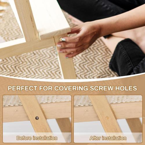 200-Piece Wooden Screw Covers - 3/16 Inch, Flat Head, Hole Plugs