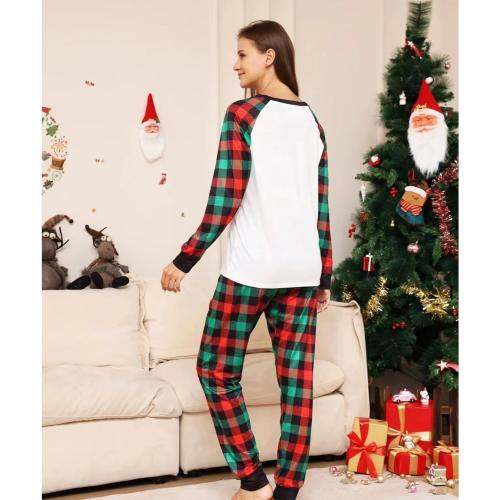 Christmas Pajama Large Sets Festive Plaid Deer Family Men Women Long Sleeves Long Pants Autumn Winter Holiday Casual Pjs