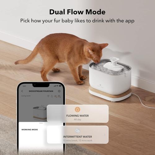PETLIBRO App-Controlled Cat Water Fountain, Pet Water Fountain with Stainless Steel Tray, Water Fountains for Cats Indoor with Drinking Monitoring, Cat Fountains for Drinking with 2 Wireless Pumps
