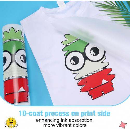 Yamation DTF Transfer Film Glossy: 8.5 x 11inch 50 Sheets PET Paper Glossy Clear Cold Peel Direct to Film Transfer Film for Tshirt