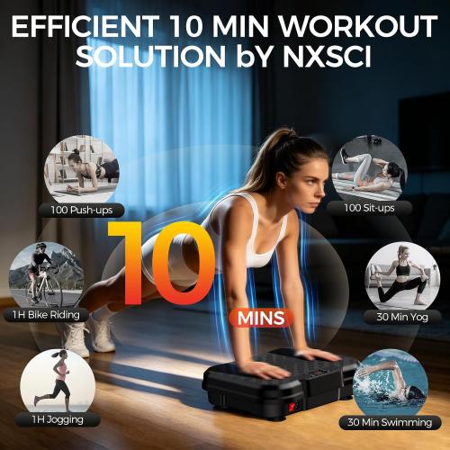 NXSCI Vibration Plate Exercise Machine, Vibration Plate for Lymphatic Drainage Weight Loss, Shake Plate with 250 Speed Levels, 400 Lbs Capacity Full Body Workout for Home Office Gym