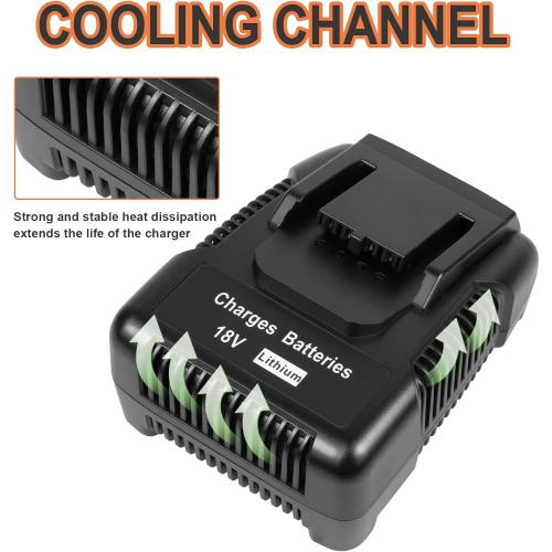 Black 18V R86092 Fast Charger Lithium Battery Charger for RIDGID Tools 18V Battery R840083, R840085, R840086, R840087, AC840085, AC840086, AC840087P AC840089 etc.
