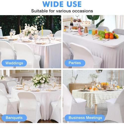 Fixwal 36 Pcs White Folding Chair Cover, Spandex Stretch Covers Ideal for Wedding, Party, Dining, Business Meeting, Banquet, Universal Fitted Washable Slipcover.‼️light dirt‼️