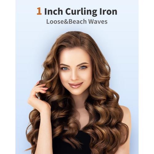 1 Inch Curling Wand Long Barrel, Dual Voltage Hair Curling Iron Wand Ceramic for Long Hair,10 Adjustable Temp
