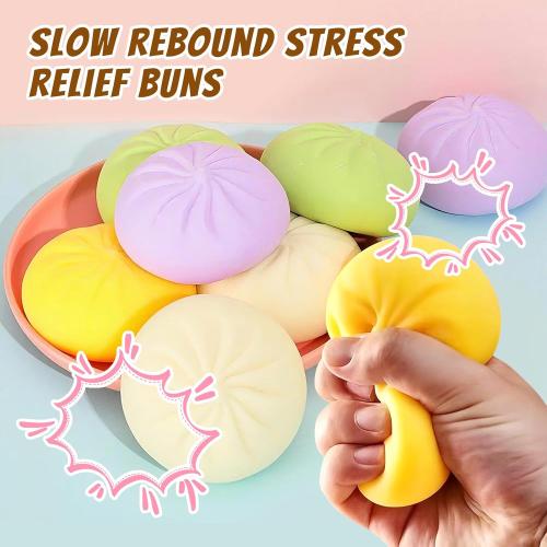 4 PCS Big Glitter Dumpling,Dumpling Squishy, Rainbow Dumplings, Cute Anxiety Relief Fidget, Soft Squeeze Decompression Dough for Adults