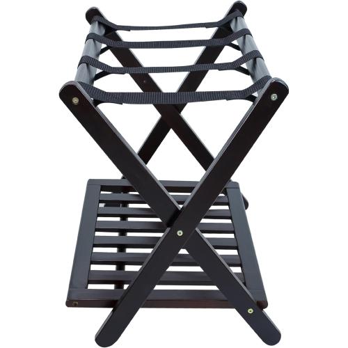 Casual Home Luggage Rack with Shelf, Espresso