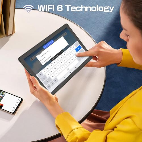 VOLENTEX 10 Inch Android 15 Tablet, 10.1 Touch Screen IPS HD Display, 64GB Pad, 2MP 8MP Dual Lens, WiFi6 Bluetooth, 6000mAh Battery (Gray)