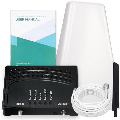 Cell Phone Booster for Home & Office,Up to 2,000 sq ft,Cell Phone Signal Booster with Band 66/25/2/4/5/12/13/17,Boost 5G 4G Data for All U.S. Carriers FCC Approved Cell Booster