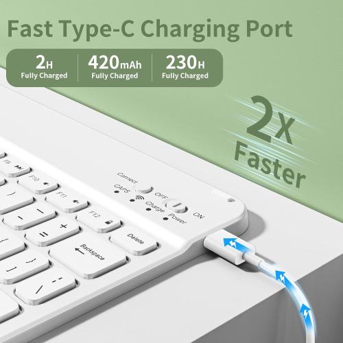 Color light green aoub Case for iPad 9th/8th/7th Generation 10.2 inch, Stand Folio Detachable Wireless Bluetooth Keyboard Cover Soft TPU Back Case with Pencil Holder for iPad 10.2 2021/2020/2019, Light Green
