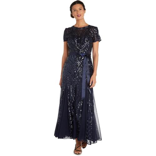 Size M ... Richards Womens Plus Formal Sequined Evening Dress