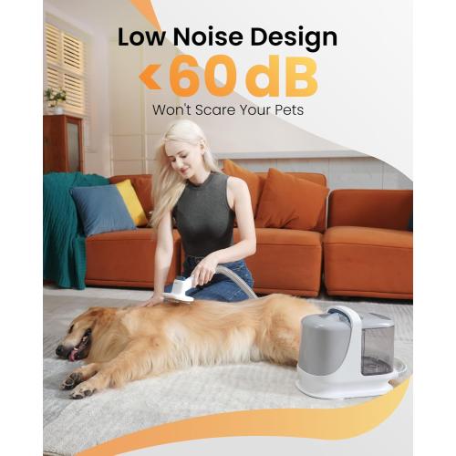 BLACK oneisall Dog Grooming Vacuum, 13000Pa Powerful 3L Dust Cup Pet Grooming Vacuum with Dog Clippers & Shedding Brush 7 Dog Grooming Kit, 3L Dust Cup, Super Quiet, 3 Suction Levels, BM3