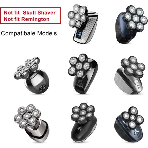 Head Shaver Replacement Heads,Head Shaver Replacement Blades, Head Shavers for Bald Men,Head shavers for Men, Stainless Steel Rotary Blades for Electric Head Razor (black8)