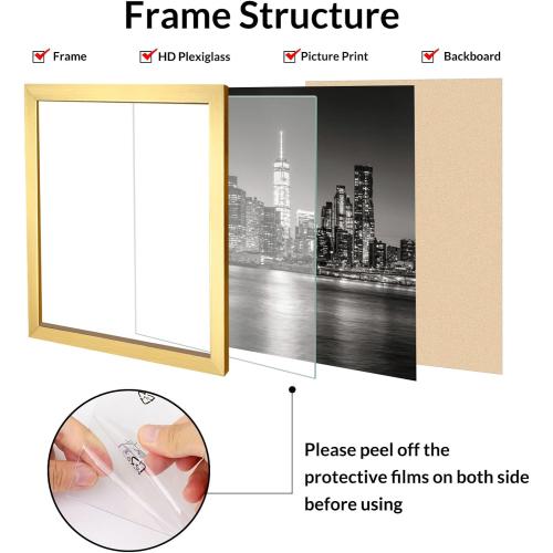 Annecy 24x24 Picture Frame Gold（1 Pack）, 24 x 24 Picture Frame for Wall Decoration, Classic Gold Minimalist Style Suitable for Decorating Houses, Offices, Hotels