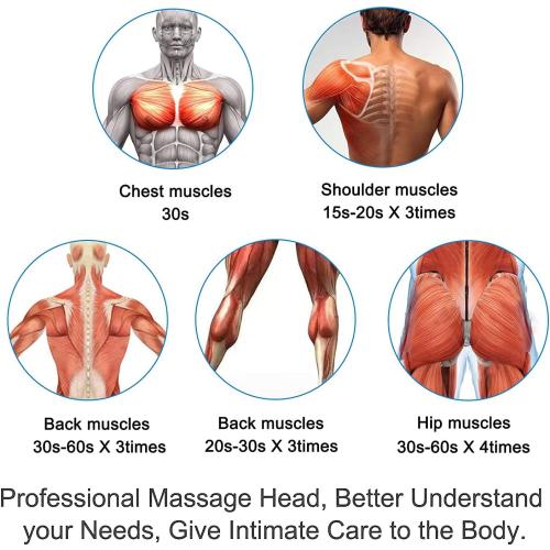Massage Gun Heads for Hypervolt Go, Replaceable Massager Gun Attachment 8 Different Muscle Massager Heads Deep Tissue Percussion Plug and Play Salon Tools Home Pain Relief New Upgrade Massage Head