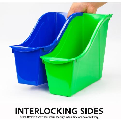 Storex Large Book Bin, 14.3 x 5.3 x 7 Inches, Red, Case of 6 (71116U06C), 14.3 x 5.3 x 7 Inches, 6-Pack