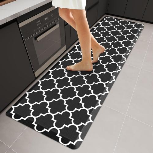 WISELIFE Anti Fatigue Floor Mat - 4/5 Inch Thick Kitchen Mat Non Slip Waterproof Heavy Duty Ergonomic Comfort Mat Durable for Home, Office, Sink, Laundry,(22 x 72, Black)