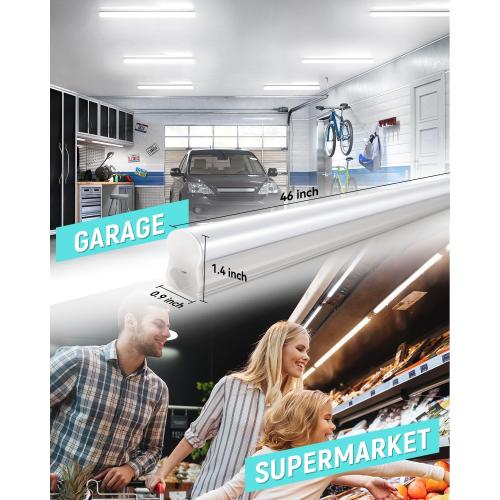 (4 Pack) 4FT T5 LED Shop Light,6500K,20W,2300LM(Super Bright White) Linkable LED Integrated Fixture,Garage Ceiling and Cabinet Light,Strip Light,Corded Electric with ON/Off Switch