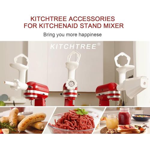 Fruit & Vegetable Strainer Attachment Set for KitchenAid - Includes Food Grinder Attachment and Sausage Stuffer Tubes, Compatible with KitchenAid Stand Mixers