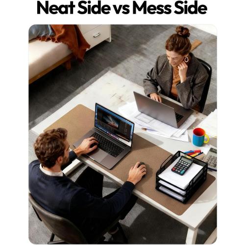 YSAGi Leather Desk Protector, Office Mat, Large Mouse Mat, Non-Slip PU Leather Blotter, Laptop Desk Pad, Waterproof Writing Pad for Office and Home (Bronze, 23.6 x 13.8)