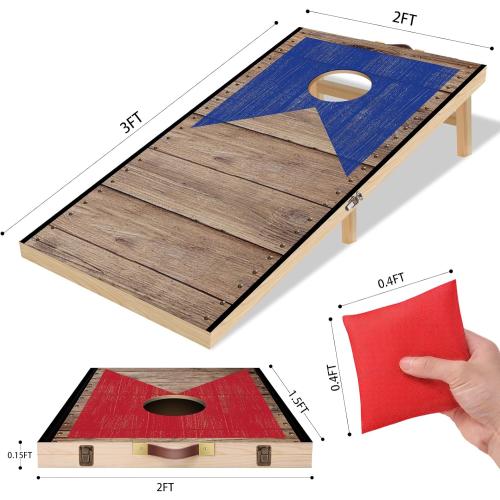 Portable Cornhole Board Set with Bean Bags 2 ft x 1 ft or 3 ft x2 ft or 10.16 * 5.04 Inch Foldable Corn Hole Games for Adults and Kids Indoor or Outdoor Corn Hole Toss Games Backyard Tarvel