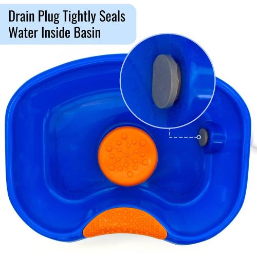 DMI Portable Shampoo Bowl for Bedside and Hair Washing, Hair Cuts and Coloring for the Elderly, Disabled, Bedridden and Handicapped, Blue