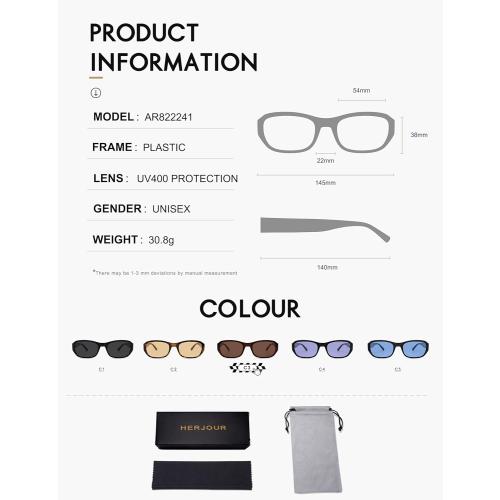 Trendy Retro Rectangle Sunglasses Womens Mens 90s Classic Vintage Sun Glasses AR82341
