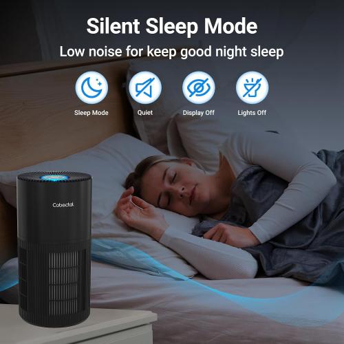 Air Purifiers for Home Large Rooms, Cobectal Air Cleaner with 3-in-1 Filter Covers up to 1650ft², Air Quality Sensor, Aroma Function & Sleep Mode, Pet Air Purifier, Black