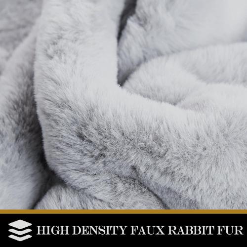 Latepis Area 6x9 Fluffy Grey Rugs Washable Faux Rabbit Fur Rug Large Fuzyy Shag Rugs for Living Room Plush Throw Bedroom Rug Shaggy Nursery Home Decor