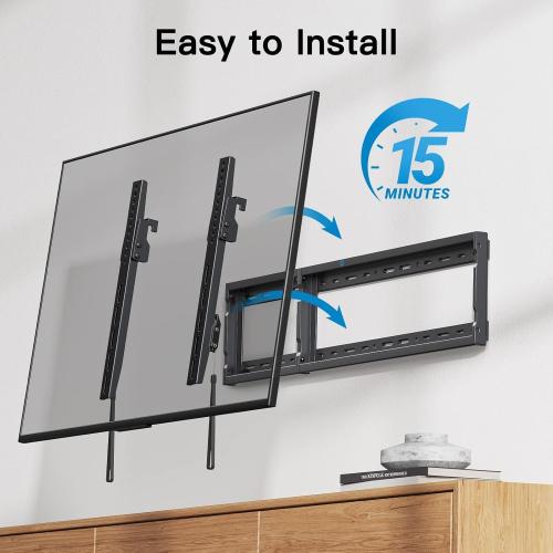 Pipishell Tilt TV Wall Mount Bracket Low Profile for Most 37-90 Inch LED LCD OLED Plasma Flat Curved TVs, Large Tilting Mount Fits 16-24 Wood Studs Max VESA 600x400mm Holds up to 132lbs