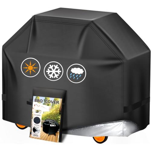 Grill Cover, 58 inch BBQ Gas Grill Cover for Outdoor Grill, Charbroil Grill Cover Barbecue Waterproof, Anti-UV for Weber Char-Broil Monument, Dyna-glo Nexgrill Spun Polyester
