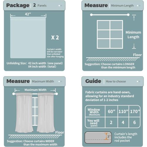 BGment Thermal Insulated 100% Blackout Curtains for Bedroom with Black Liner, Double Layer Full Room Darkening Noise Reducing Rod Pocket Curtain (42 x 63 Inch, Dark Grey, 2 Panels)