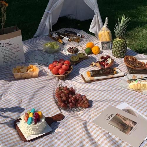 K Y KANGYUN Outdoor Picnic Blanket 80 x 80, Extra Large Beach Blanket, Foldable Lightweight Waterproof Sand Mat, Picnic Blanket for Beach Camping Hiking Park Patio (Brown, 80x80 inch)