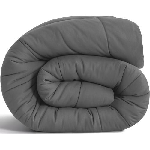 NTBAY Twin Comforter - Down Alternative Comforter Duvet Insert, All Season Bedding Quilted Duvet Insert with Corner Tabs, Machine Washable, Dark Grey