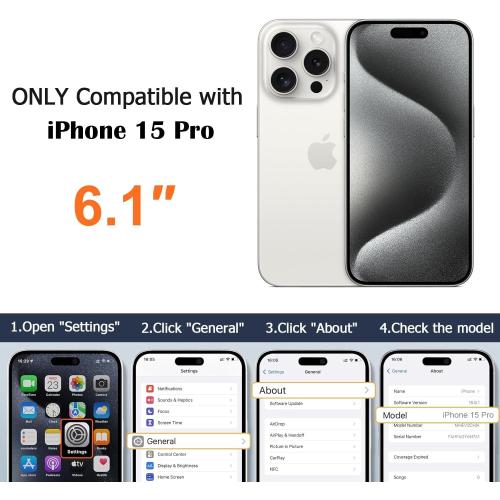 Designed for iPhone 15 Pro Case Rectangle, Works with Magnetic Wireless Charging, Full Lens Protection, Flexible TPU Electroplated Edge for Women Men Phone Case for iPhone 15 Pro White