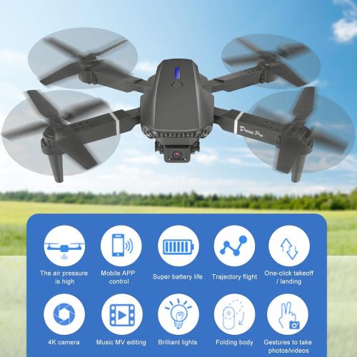 Mini Drone with Camera 4K HD FPV, headless mode，Altitude Hold, Gesture Selfie, One Key Take Off/Landing, 360° Flips, Waypoint Fly, 2 Batteries, Foldable RC Quadcopter with Drones Beginners