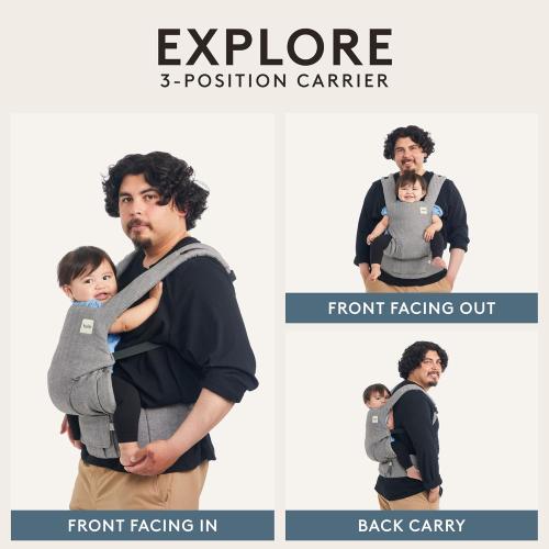 Baby Tula Explore Carriers - Breathable Baby Carrier Newborn to Toddler - Adjustable Toddler Carrier - Multiple Ergonomic Positions Front and Back - Ergonomic Fit for 7-45 lb - Cotton, Play