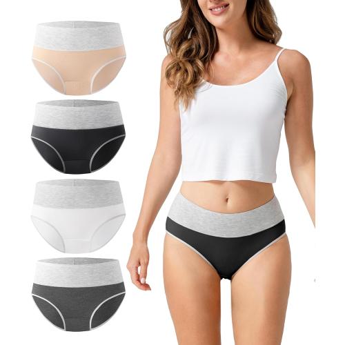 DAVID ARCHY Womens Underwear, Bamboo Rayon Women's Briefs - Moisture Wicking Panties, Soft & Breathable, 4 Pack