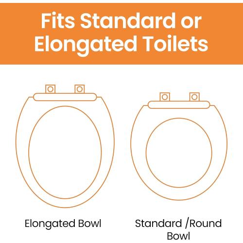 HOMLAND Toilet Seat Risers for Seniors, Adjustable Width & Height, 300 Lbs | Removable Padded Handles, Elevated Raised Toilet Seat for Elderly, Handicap, Fits Most Toilet, Dual-Locking System