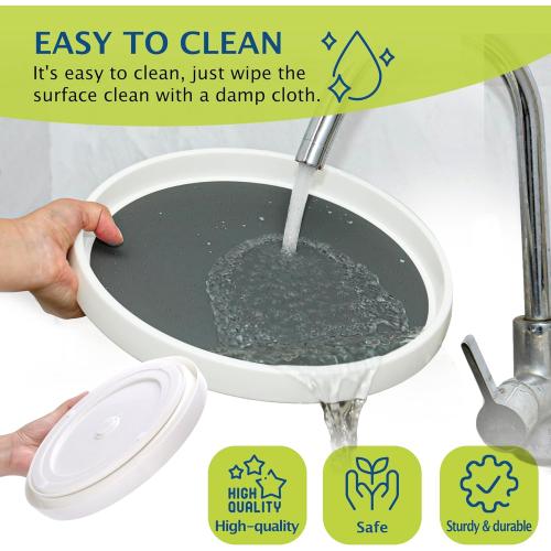 Lazy Susan Turntable, Set of 4, 10 Inch Non-Skid Lazy Susan Organizer for Cabinet, Pantry Organization, Kitchen Storage, Bathroom Sink Cabinet, Refrigerator, Countertop, Spice Rack (4 Pack 10 in)